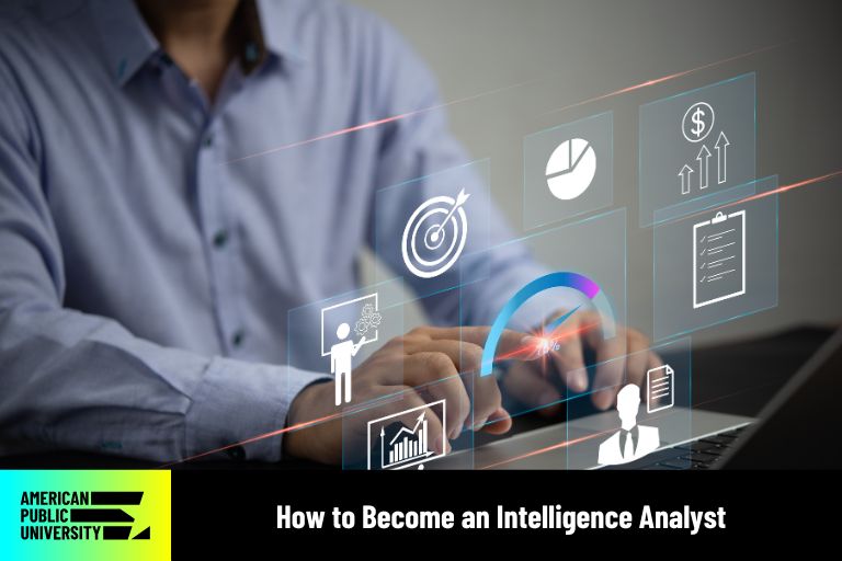 how-to-become-an-intelligence-analyst business analyst typing on computer