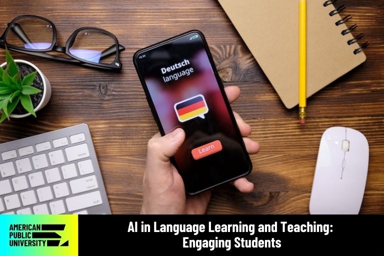AI language learning app on phone