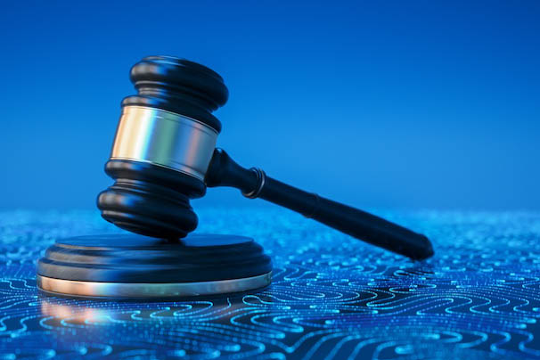 AI in law depicted by gavel