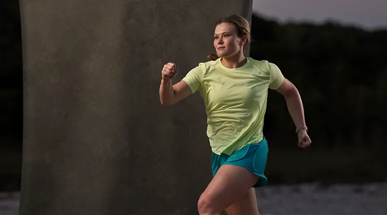 A woman jogging