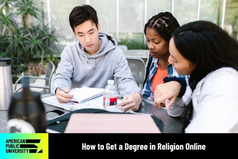 religion degree students studying