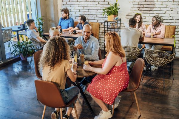restaurant filled with patrons