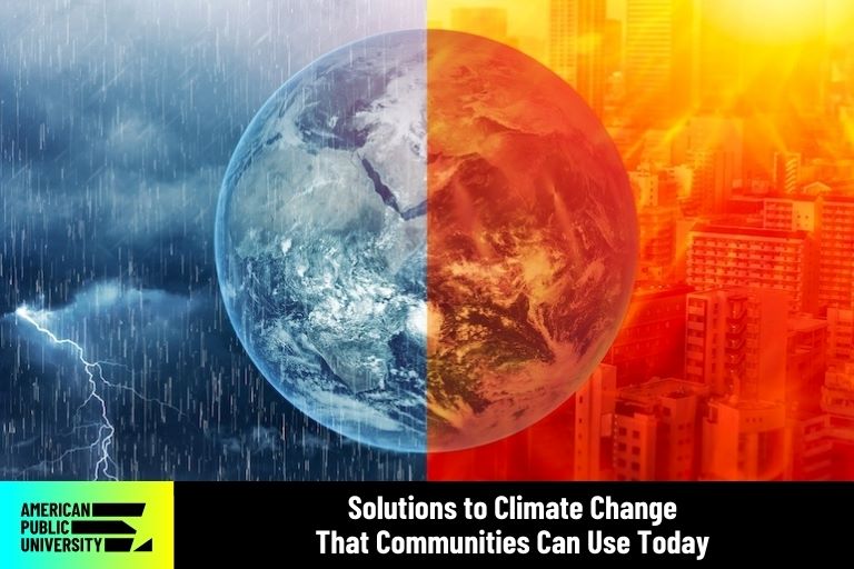 climate change depicted by earth under lightening and fire 