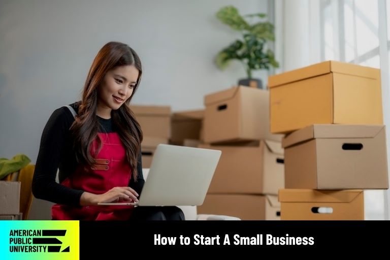 start-a-small-business woman learning how to start a small business