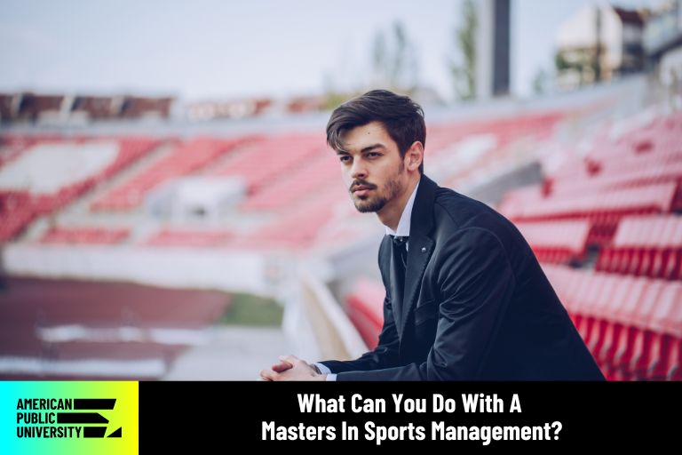 masters in sports management student in stadium