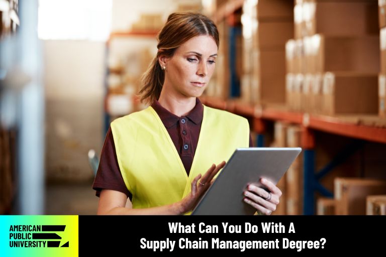 what-can-you-do-with-a-supply-chain-management-degree supply chain management professional holding tablet