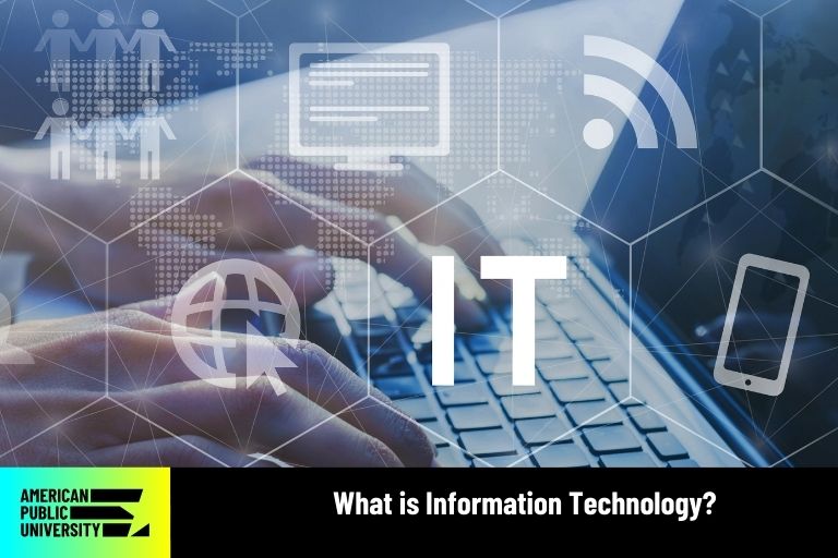 what-is-information-technology information technology professional typing on keyboard