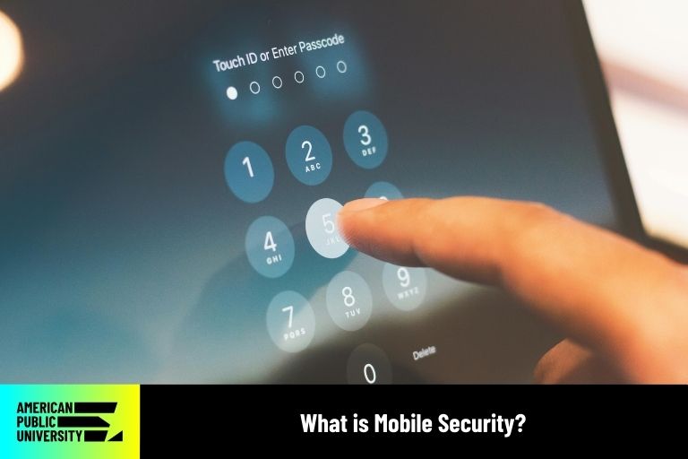 mobile security professional entering passcode on tablet